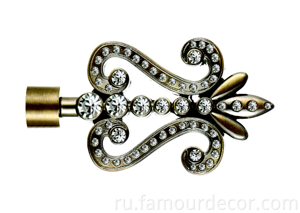 Algeria head inlaid rhinestone curtain rod wholesale